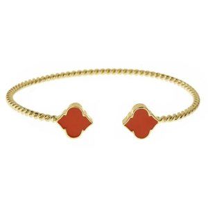Baby Spade Gold Plated Orange Enamel Bracelet